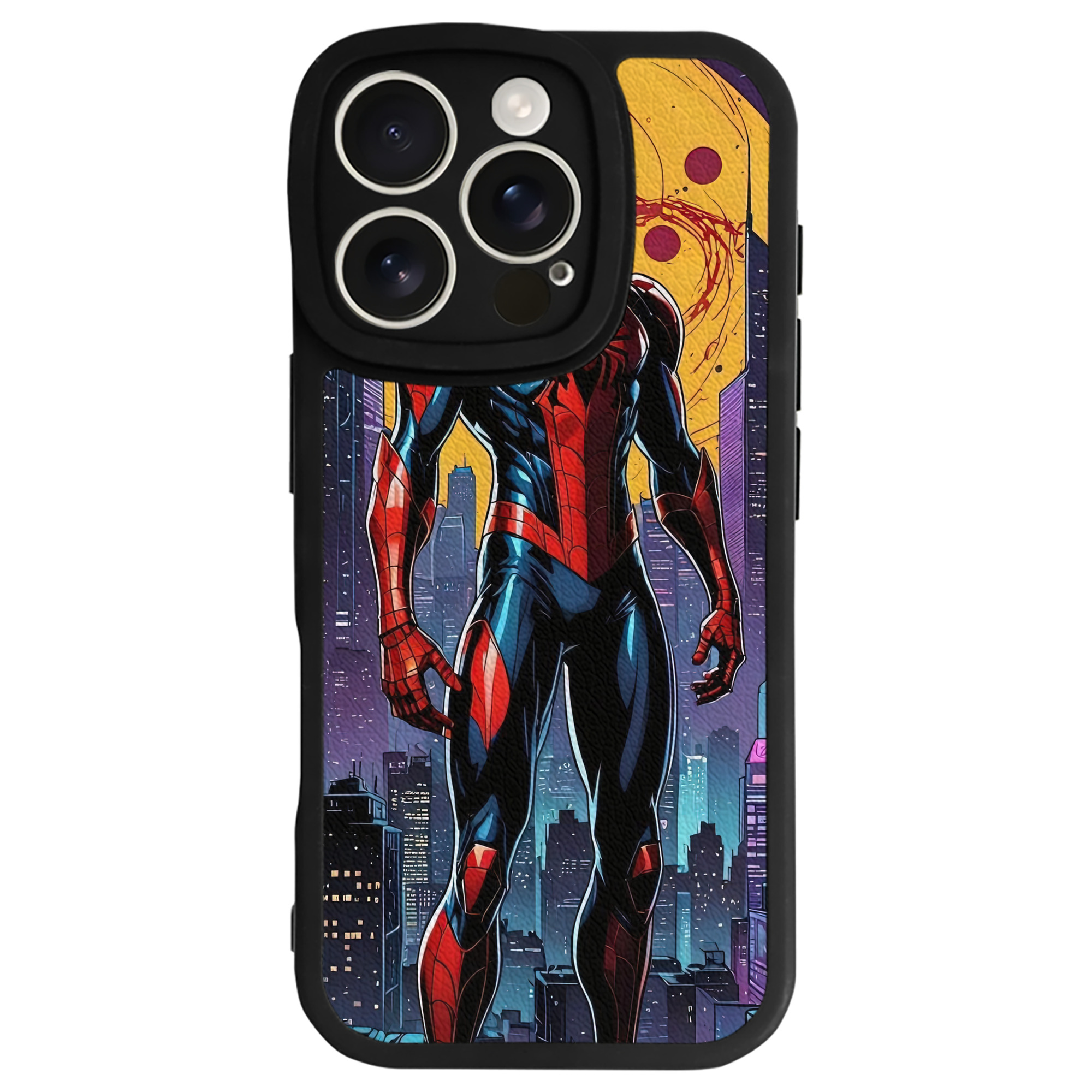 Spider Man スパイダーマン 【iPhone 16シリーズ対応】シリコンスマホケース（レザー調） 材質：シリコン